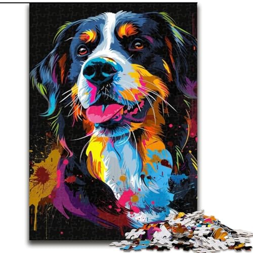 Puzzle für Erwachsene,1000 Teile,Großer Schweizer Sennenhund,Kunstpuzzle aus Holz,anspruchsvolles Denkspiel für Teenager,unterhaltsames interaktives Spiel für die ganze Familie,1000 Teile(50x75cm) von XHAXING