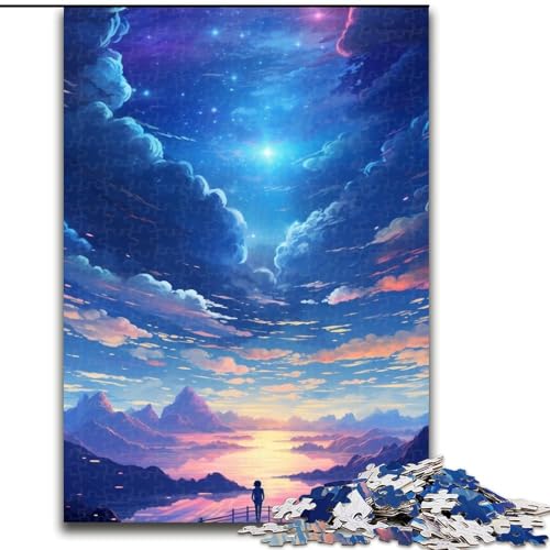 Puzzle für Erwachsene,1000 Teile,Schwarzer Himmel mit Regenbogenwolken,Puzzle aus Pappe,anspruchsvolles Denkspiel für Teenager,unterhaltsames interaktives Spiel für die ganze Familie,1000 Teile von XHAXING