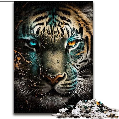 Puzzle für Erwachsene,1000 Teile,Tiger-Puzzle mit blauen und roten Augen,aus Pappe,anspruchsvolles Denkspiel für Teenager,unterhaltsames interaktives Spiel für die ganze Familie,1000 Teile(26x38cm) Puzzle für Erwachsene,1000 Teile,Tiger-Puzzle mit blauen und roten Augen,aus Pappe,anspruchsvolles Denkspiel für Teenager,unterhaltsames interaktives Spiel für die ganze Familie,1000 Teile(26x38cm) von XHAXING