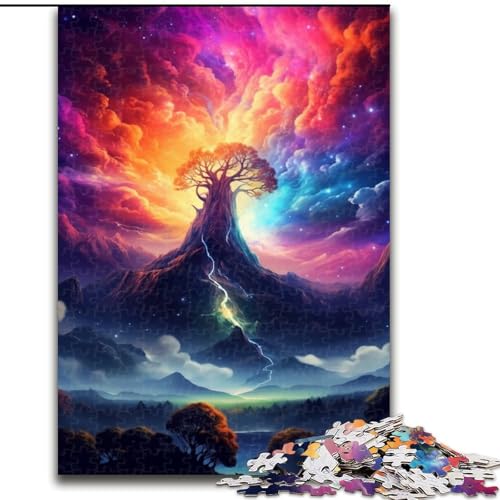 Puzzle für Erwachsene 1000 Teile Der Baum des Lebens Puzzle aus Holz, interaktives Familienspiel, Denksportgeschenk, Lernspielzeug 1000 Stück(50x75cm) von XHAXING