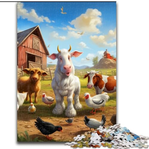 Puzzle für Erwachsene mit 1000 Bauernhoftieren, aus Pappe, anspruchsvolles Denkspiel für Teenager, Spaß für den Familienspieleabend, 1000 Teile(26x38cm) von XHAXING