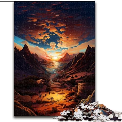 Puzzle für Erwachsene mit 1000 Teilen, mehrfarbige Sanddünen-Puzzles aus Pappe, lehrreiches und unterhaltsames Indoor-Spiel für die Heimdekoration, 1000 Teile(26x38cm) von XHAXING