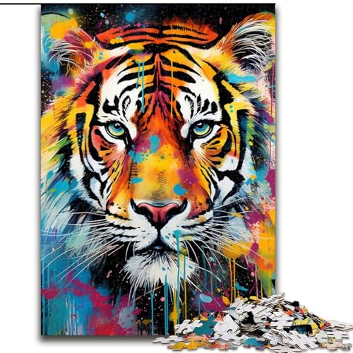 Puzzle für Erwachsene mit 1000 Tiertigern, aus Pappe, anspruchsvolles Denkspiel für Teenager, Spaß für den Familienspieleabend, 1000 Teile(26x38cm) von XHAXING