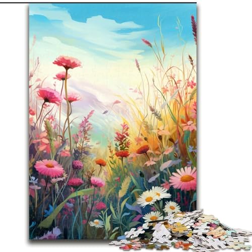 Puzzle mit 1000 Teilen, Bunte Blumen, aus Pappe, Eltern, Partner, Freunde – Alter ab 10 Jahren, 1000 Teile(26x38cm) von XHAXING