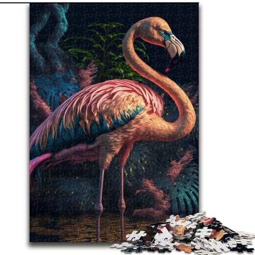 Puzzle mit 1000 Teilen, Bunte Flamingo-Puzzles aus Pappe, anspruchsvolles Denkspiel für Teenager, unterhaltsames interaktives Spiel für die ganze Familie, 1000 Teile(26x38cm) von XHAXING