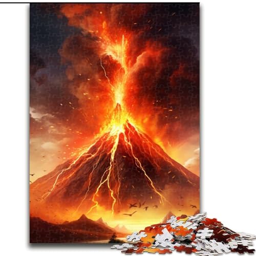 Puzzle mit 1000 Teilen, Vulkanausbruch, aus Holz, Eltern, Partner, Freunde – Alter ab 10 Jahren, 1000 Teile(50x75cm) von XHAXING