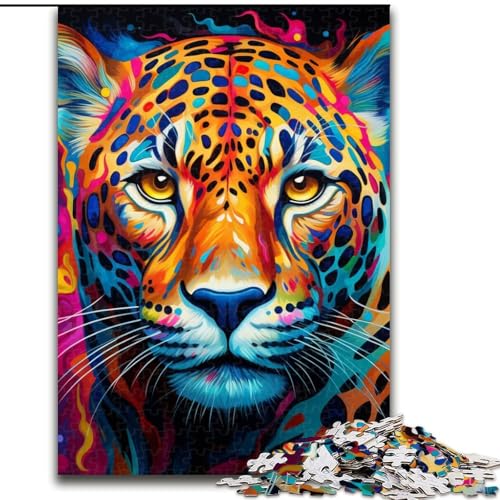 Puzzle mit 1000 Teilen, afrikanischer Leopard, aus Pappe, anspruchsvolles Denkspiel für Teenager, unterhaltsames interaktives Spiel für die ganze Familie, 1000 Teile(26x38cm) von XHAXING