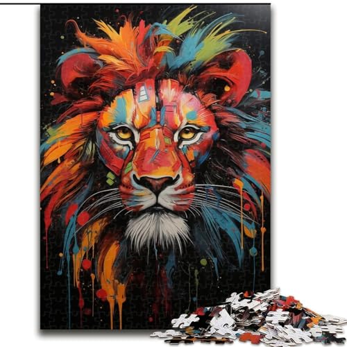 Puzzle mit 1000 Teilen, afrikanischer Löwe, aus Pappe, Eltern, Partner, Freunde – Alter ab 10 Jahren, 1000 Teile(26x38cm) von XHAXING