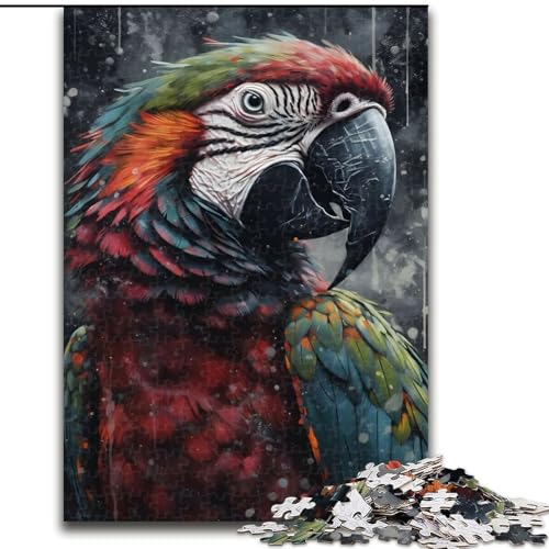 Puzzle mit 1000 Teilen, buntes Papageienporträt, Puzzle aus Pappe, anspruchsvolles Denkspiel für Teenager, unterhaltsames interaktives Spiel für die ganze Familie, 1000 Teile(26x38cm) von XHAXING