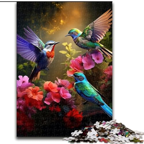Puzzle mit 1000 Teilen für Erwachsene, Blumen- und Vogel-Puzzle aus Pappe, entspannende Unterhaltung, Heimdekoration, 1000 Teile(26x38cm) von XHAXING