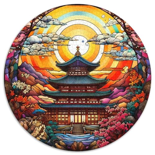Puzzle mit 1000 Teilen für Erwachsene, Buntglasturm-Puzzle aus Pappe, anspruchsvolles Denkspiel für Teenager, Spaß für den Spieleabend mit der Familie (67,5 x 67,5 cm) von XHAXING