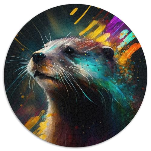 Puzzle mit 1000 Teilen für Erwachsene, Fantasy-Otter, runde Papppuzzles, Teenager, Paare und Freunde zum Geburtstag, Weihnachten (Größe 67,5 x 67,5 cm) von XHAXING