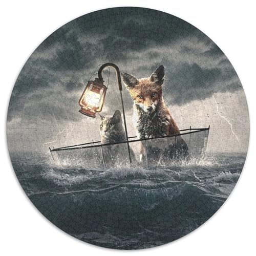 Puzzle mit 1000 Teilen für Erwachsene, Fuchs, 1000-teiliges Puzzle für Erwachsene, Geburtstage, Weihnachten, Halloween, Thanksgiving, Ostern (Größe 67,5 x 67,5 cm) von XHAXING