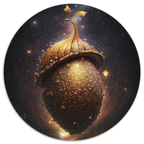 Puzzle mit 1000 Teilen für Erwachsene, Galaxie-Tannenzapfen, rund, aus Pappe, Puzzle für Reiseliebhaber und Paare, anspruchsvolles Spielzeug (Größe 67,5 x 67,5 cm) von XHAXING