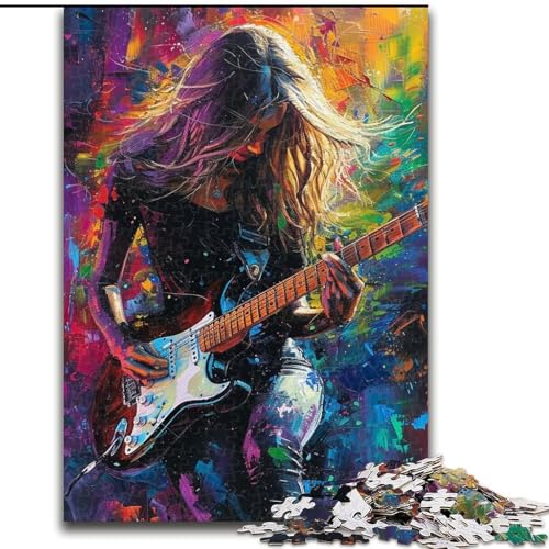 Puzzle mit 1000 Teilen für Erwachsene, Gitarrenspieler-Puzzle, aus Pappe, mit interaktivem Familienspiel, Kinder ab 10 Jahren, 1000 Teile(26x38cm) von XHAXING