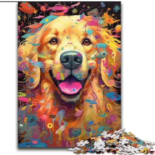 Puzzle mit 1000 Teilen für Erwachsene, Happy Golden Hair, Puzzle aus Pappe, anspruchsvolles Denkspiel für Teenager, Spaß für den Familienspieleabend, 1000 Teile(26x38cm) von XHAXING