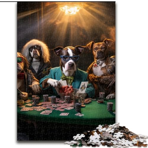 Puzzle mit 1000 Teilen für Erwachsene, Hunde Spielen Poker, Puzzle aus Pappe, perfekt für Familienspaß, Partyspiele, Geburtstagspartygeschenke, 1000 Teile(26x38cm) von XHAXING