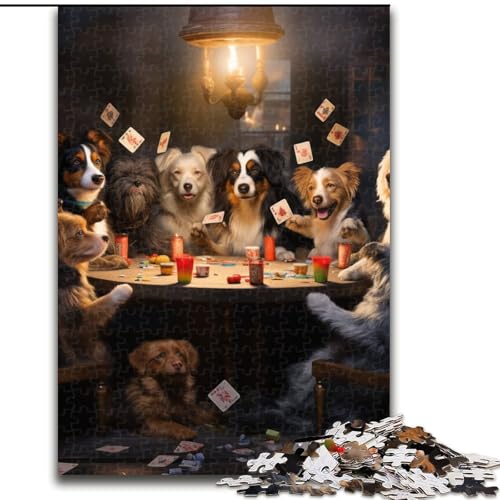 Puzzle mit 1000 Teilen für Erwachsene, Hunde Spielen Poker, Puzzle aus Pappe, perfekt für Familienspaß, Partyspiele, Geburtstagspartygeschenke, 1000 Teile(26x38cm) von XHAXING
