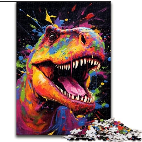 Puzzle mit 1000 Teilen für Erwachsene, Kunst-Dinosaurier-Puzzle aus Pappe, für Teenager und Familienspaß – DIY-Denkspiel als Geschenk, 1000 Teile(26x38cm) von XHAXING