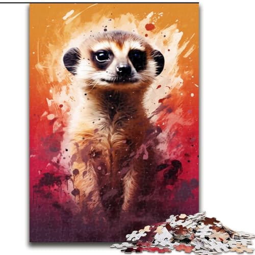 Puzzle mit 1000 Teilen für Erwachsene, Malen eines Erdmännchen-Puzzles aus Holz, Familieninteraktion und Gehirn-Herausforderung, Familienaktivitäts-Herausforderung, 1000 Teile(50x75cm) von XHAXING