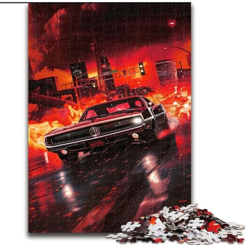 Puzzle mit 1000 Teilen für Erwachsene, Malen eines coolen Auto-Puzzles aus Holz, Geburtstage, Feiertage, Weltraum-Party-Dekorationen, 1000 Stück(50x75cm) von XHAXING