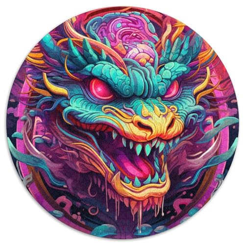Puzzle mit 1000 Teilen für Erwachsene, Psychedelic Art Dragon, Papierpuzzle, Familienaktivitätsspiel für Teenager, anspruchsvolles Denkspiel (67,5 x 67,5 cm) von XHAXING