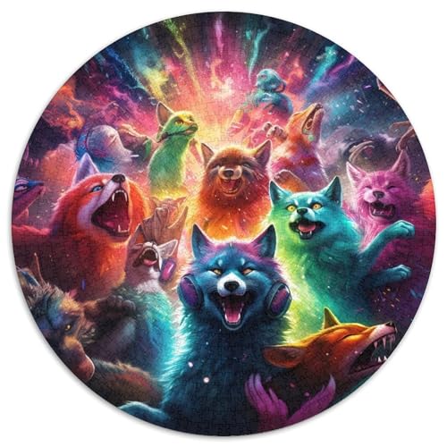 Puzzle mit 1000 Teilen für Erwachsene, Psychedelic Art Wolf, anspruchsvolle Puzzles für Teenager und Familienspaß – DIY-Denkspiel als Geschenk (67,5 x 67,5 cm) von XHAXING