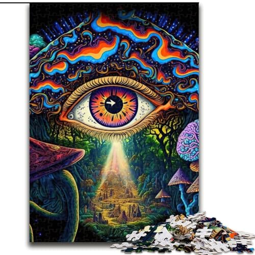 Puzzle mit 1000 Teilen für Erwachsene, Psychedelische Puzzles aus Holz, Herausforderndes Denkspiel für Teenager, Spaß für den Familienspieleabend, 1000 Teile(50x75cm) von XHAXING
