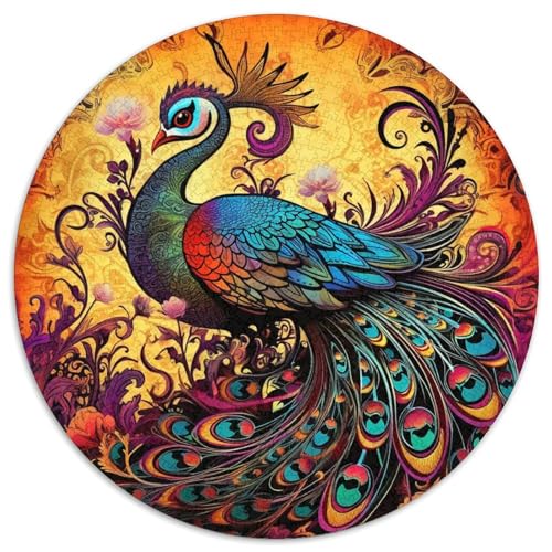 Puzzle mit 1000 Teilen für Erwachsene, Psychedelischer Pfau, Papierpuzzle, Familienaktivitätsspiel für Teenager, anspruchsvolles Denkspiel (67,5 x 67,5 cm) von XHAXING