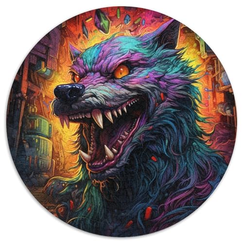 Puzzle mit 1000 Teilen für Erwachsene, Psychedelischer Wolf, Papppuzzle, anspruchsvolles Denkspiel für Teenager, Spaß für den Spieleabend mit der Familie (67,5 x 67,5 cm) von XHAXING