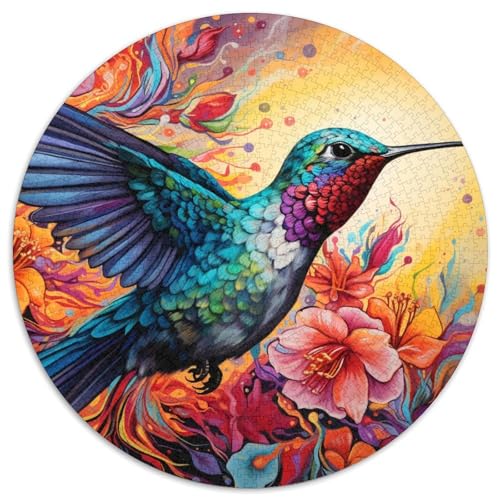 Puzzle mit 1000 Teilen für Erwachsene, Psychedelisches Kolibri-Puzzle für Erwachsene, perfekt für Familienspaß, Partyspiele, Geburtstagsgeschenke (67,5 x 67,5 cm) von XHAXING