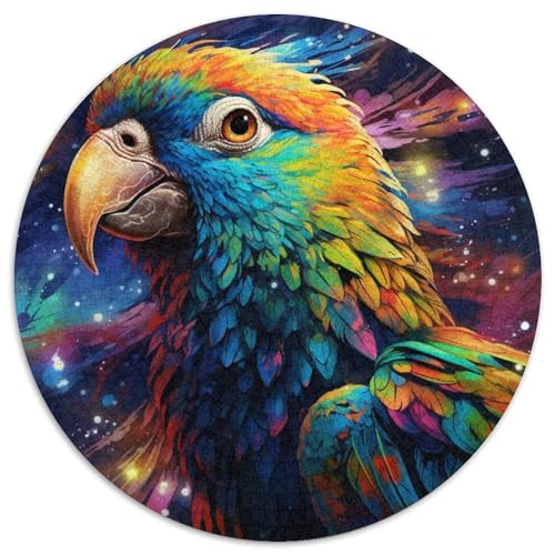 Puzzle mit 1000 Teilen für Erwachsene, Tiere, Vögel, Papageien, rundes Puzzle, anspruchsvolles DIY-Denkspiel, perfektes Familienspiel oder dekoratives Geschenk (67,5 x 67,5 cm) von XHAXING