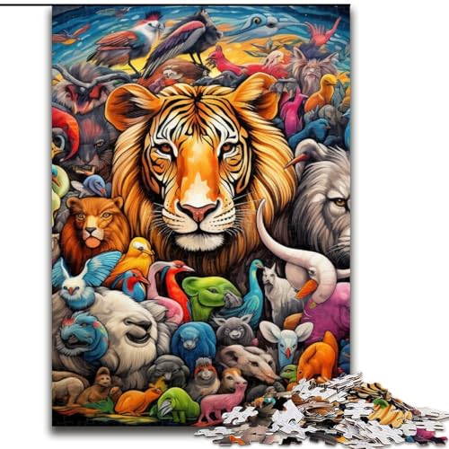 Puzzle mit 1000 Teilen für Erwachsene, afrikanische Tiere, Puzzle aus Holz, ideal für Familienspaß Feiertage, Geburtstage, 1000 Stück(50x75cm) von XHAXING