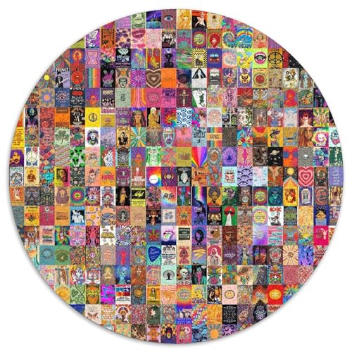 Puzzle mit 1000 Teilen für Erwachsene, buntes Kunstdruckpapier, Denksportaufgabe, Spiel für Erwachsene, interaktive Familienaktivität (67,5 x 67,5 cm) von XHAXING