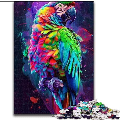 Puzzle mit 1000 Teilen für Erwachsene, buntes Papageien-Puzzle aus Pappe, entspannende Unterhaltung, Heimdekoration, 1000 Teile(26x38cm) von XHAXING