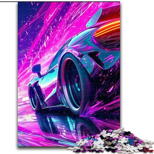 Puzzle mit 1000 Teilen für Erwachsene, farbenfrohe Klassische Sportwagen-Puzzles aus Pappe, für Teenager und Familienspaß – DIY-Denkspiel als Geschenk, 1000 Teile(26x38cm) von XHAXING
