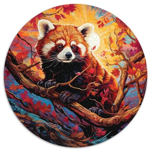 Puzzle mit 1000 Teilen für Erwachsene, farbenfrohes rotes Panda-Papierpuzzle, Familienaktivitätsspiel für Teenager, anspruchsvolles Denkspiel (67,5 x 67,5 cm) von XHAXING