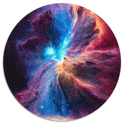 Puzzle mit 1000 Teilen für Erwachsene, kosmischer Nebel, rund, aus Pappe, für Reiseliebhaber und Paare, anspruchsvolles Spielzeug (Größe 67,5 x 67,5 cm) von XHAXING