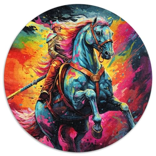 Puzzle mit 1000 Teilen für Erwachsene, psychedelische Bunte Pferde, Papierpuzzle, anspruchsvolles DIY-Denkspiel, perfektes Familienspiel oder dekoratives Geschenk (67,5 x 67,5 cm) von XHAXING