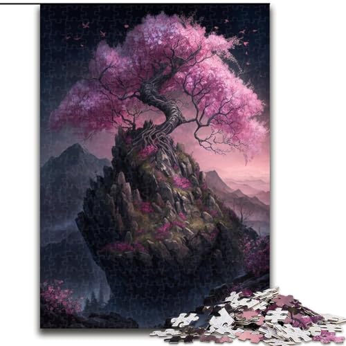 Puzzle mit 1000 Teilen für Erwachsene, rosa Kirschblütenbaum-Puzzle aus Holz, anspruchsvolles Denkspiel für Teenager, perfekt als Heimdekoration oder Geschenk, 1000 Stück(50x75cm) von XHAXING