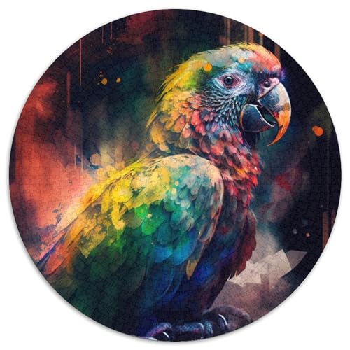 Puzzle mit 1000 Teilen für Erwachsene, runde Fantasy-Papagei-Puzzles, perfekt für Familienspaß an Weihnachten, Thanksgiving, Geburtstagen und Ostern (Größe 67,5 x 67,5 cm) von XHAXING