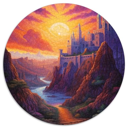 Puzzle mit 1000 Teilen für Erwachsene, rundes Papppuzzle „Schloss“, perfekt für Familienspaß an Weihnachten, Thanksgiving, Geburtstagen und Ostern (Größe 67,5 x 67,5 cm) von XHAXING