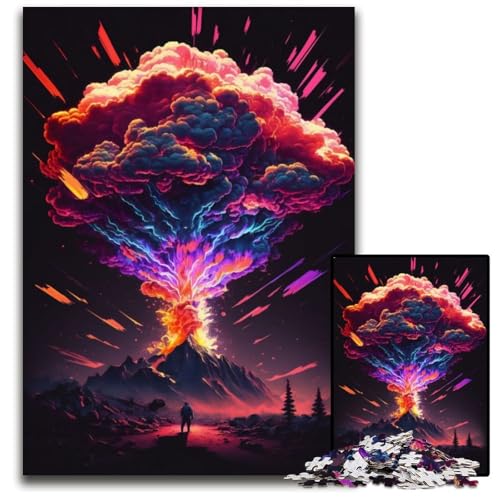 Puzzles für 1000 Teile, Regenbogen-Explosionspuzzles für Erwachsene, Familienspaßaktivität, Gehirnherausforderung, Teenager, 50 x 75 cm von XHAXING
