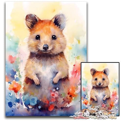 Quokka Aquarell-Puzzle für Erwachsene, 1000 Teile, interaktives Familienspiel, Heimdekoration zum Selbermachen, Denksportaufgabe, Geschenk, 50x75cm Quokka Aquarell-Puzzle für Erwachsene, 1000 Teile, interaktives Familienspiel, Heimdekoration zum Selbermachen, Denksportaufgabe, Geschenk, 50x75cm von XHAXING