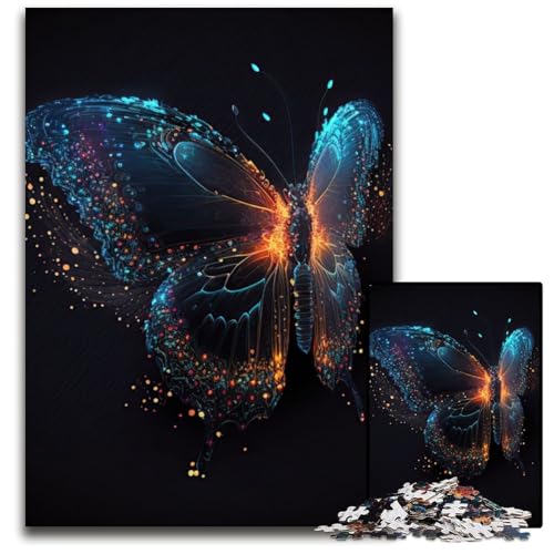 Schmetterling Buntes 1000-teiliges Puzzle aus Holz, Denksportaufgabe, Teenager und Heimdekoration, 50x75cm Schmetterling Buntes 1000-teiliges Puzzle aus Holz, Denksportaufgabe, Teenager und Heimdekoration, 50x75cm von XHAXING