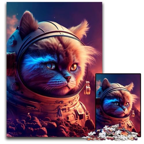 Space Ragdoll Cat Puzzles 1000 Teile für Erwachsene Schwierige Puzzles für Erwachsene Herausforderndes Denkspiel - Entspannendes Spielzeug für Teenager 50x75CM/19.68x29.52inch von XHAXING