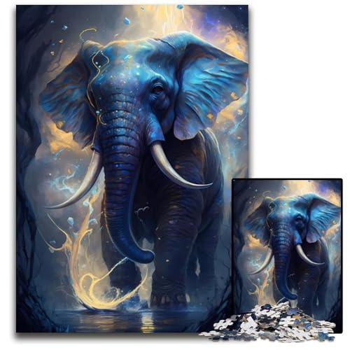Traumhaftes 1000-teiliges Puzzle mit Elefantenmotiv, Puzzles für Erwachsene, Heimaktivität für Feiertage, Geburtstage und Familienspieleabende, 26 x 38 cm Traumhaftes 1000-teiliges Puzzle mit Elefantenmotiv, Puzzles für Erwachsene, Heimaktivität für Feiertage, Geburtstage und Familienspieleabende, 26 x 38 cm von XHAXING