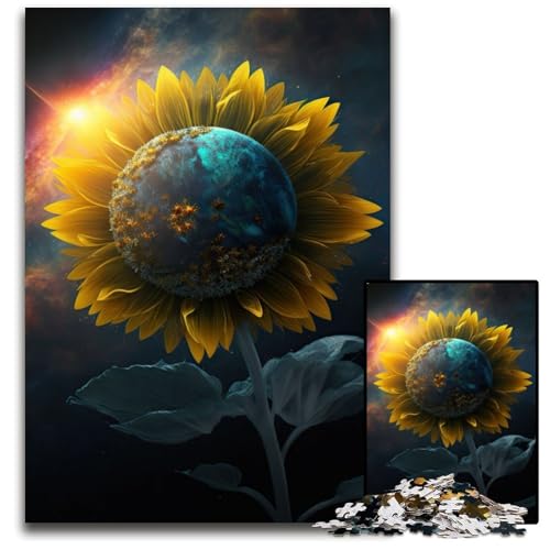Universum-Sonnenblumen-Puzzle, 1000 Teile, Kartonpuzzle, entspannende Unterhaltung, Heimdekoration, 26x38cm Universum-Sonnenblumen-Puzzle, 1000 Teile, Kartonpuzzle, entspannende Unterhaltung, Heimdekoration, 26x38cm von XHAXING