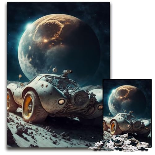 Vintage-Auto auf dem Mond-Puzzles für 1000 Teile aus Pappe, anspruchsvolles DIY-Denkspiel, perfektes Familienspiel oder dekoratives Geschenk, 26x38cm Vintage-Auto auf dem Mond-Puzzles für 1000 Teile aus Pappe, anspruchsvolles DIY-Denkspiel, perfektes Familienspiel oder dekoratives Geschenk, 26x38cm von XHAXING