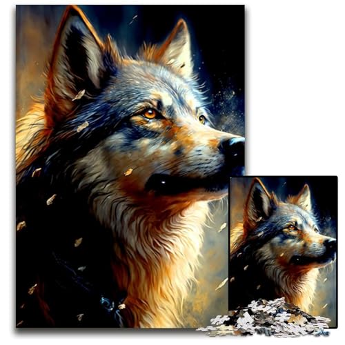 Wolf-Puzzles für 1000 Teile, Holzpuzzles, anspruchsvolles DIY-Denkspiel, perfektes Familienspiel oder dekoratives Geschenk, 50x75cm Wolf-Puzzles für 1000 Teile, Holzpuzzles, anspruchsvolles DIY-Denkspiel, perfektes Familienspiel oder dekoratives Geschenk, 50x75cm von XHAXING